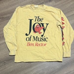 Ben Rector Yellow 'The Joy of Music' Long Sleeve Size Large Tour Shirt
